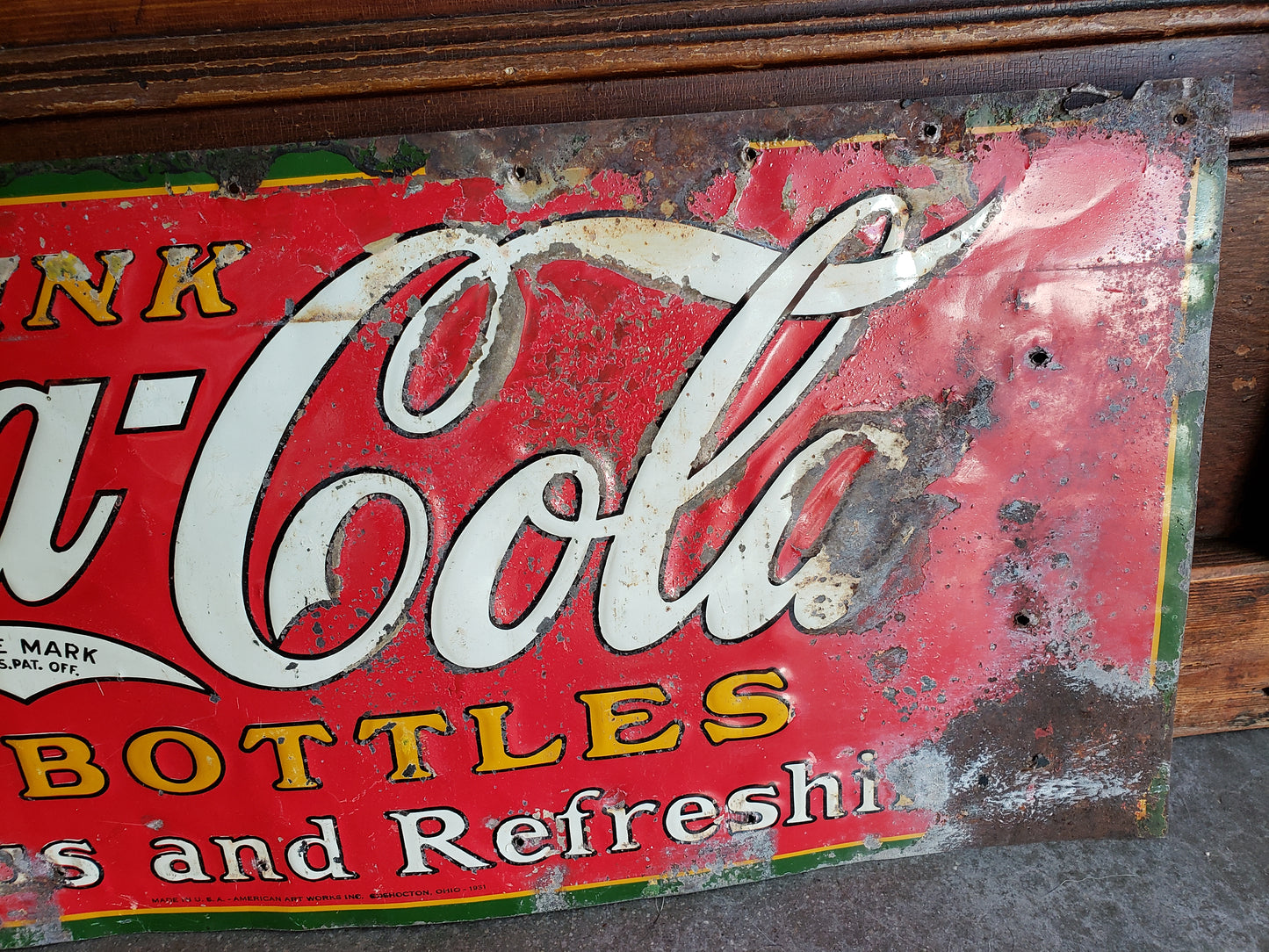 1931 Coca-Cola metal sign