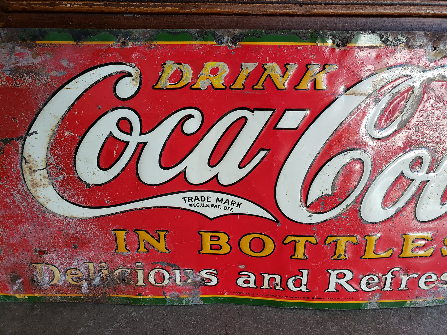 1931 Coca-Cola metal sign