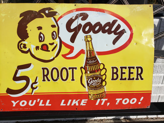 Original 1940 Goody Root Beer sign