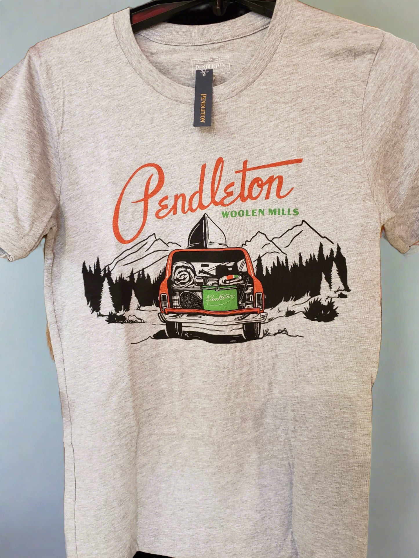 Pendleton Camper Graphic Tee in Athletic Heather/ Red