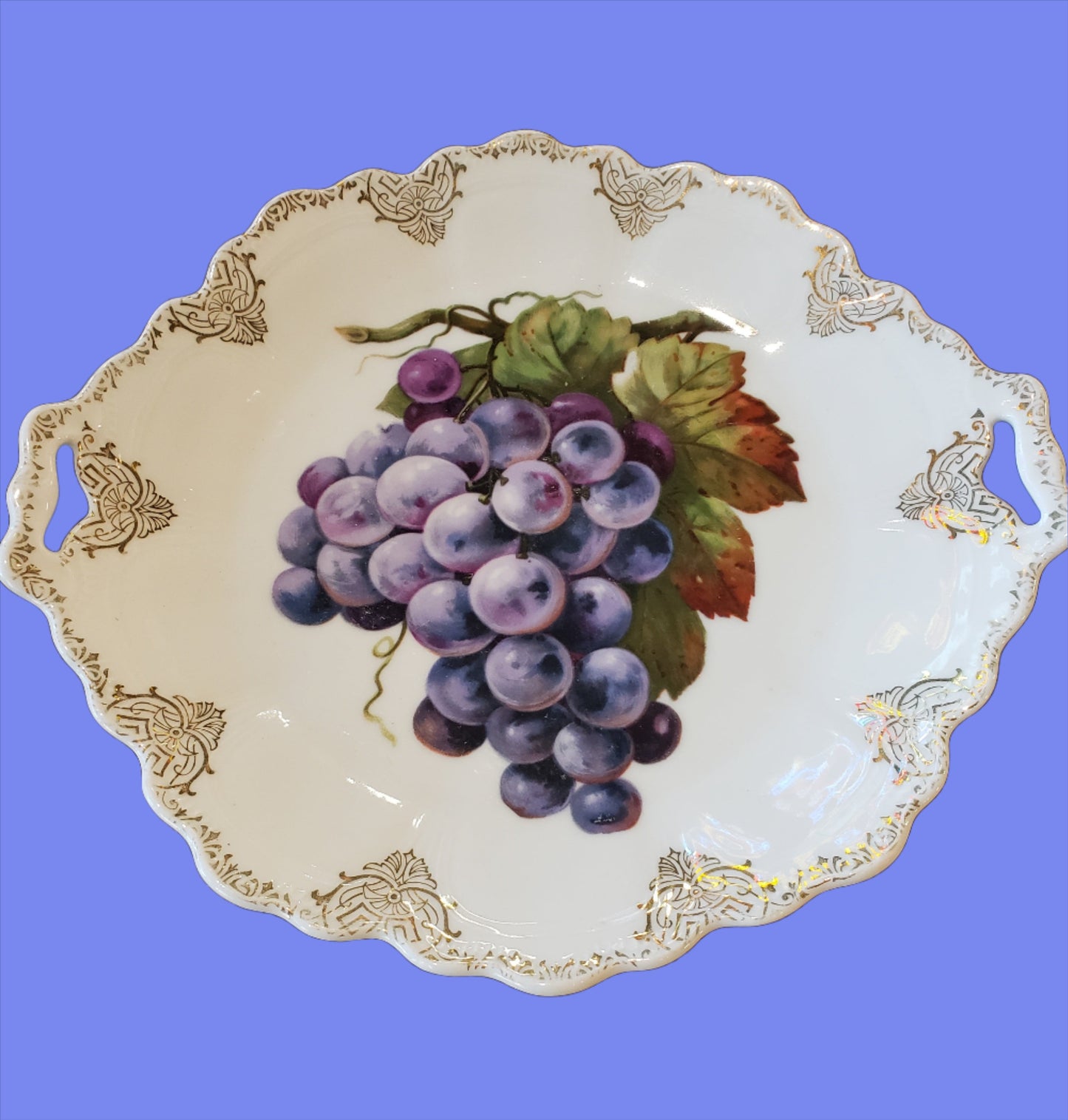 Vintage grapes serving platter