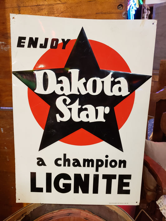 RARE Dakota Star embossed metal original sign