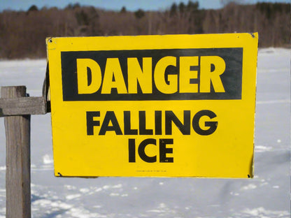 DANGER FALLING ICE sign