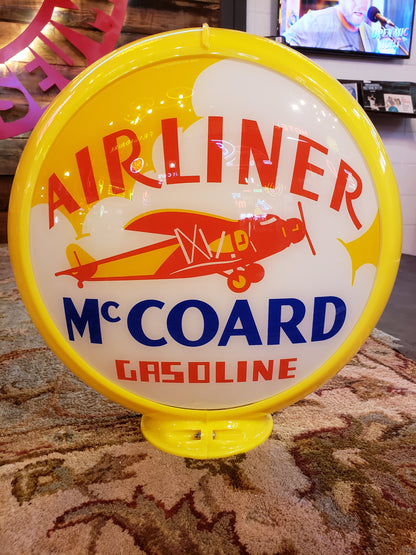 Airliner McCoard Gasoline Gas Pump Globe- Reproduction