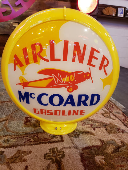 Airliner McCoard Gasoline Gas Pump Globe- Reproduction