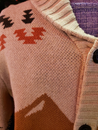 Pendleton Camp Cotton Cardigan in Tan Peaks