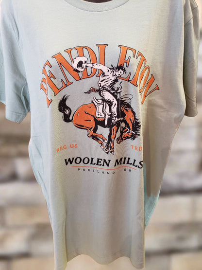 Pendleton Bucking Horse Graphic Tee in Sage/ Rust