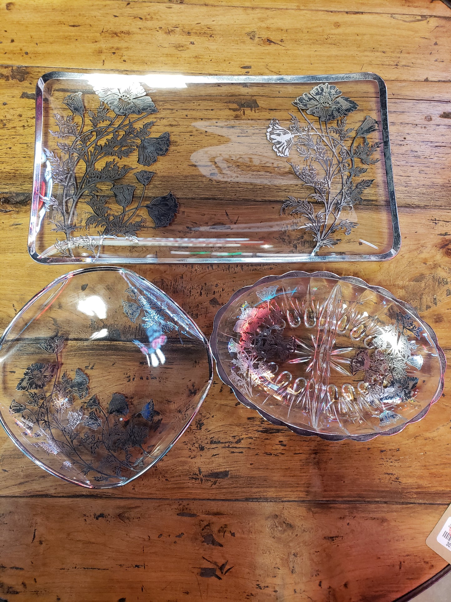 SILVER CITY Poppy Glass Serving Set