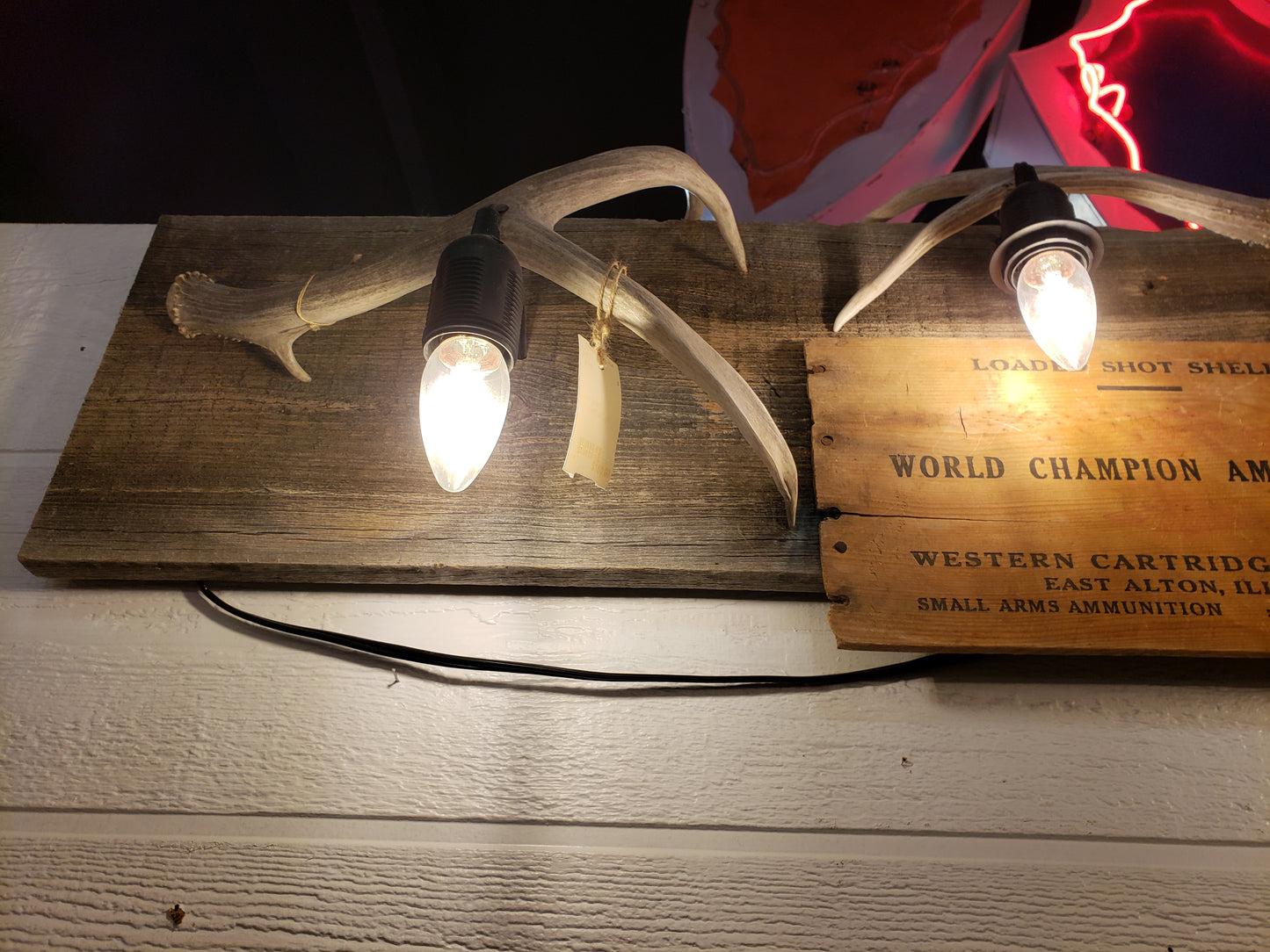 Upcycled light made from Deer Antler Sheds