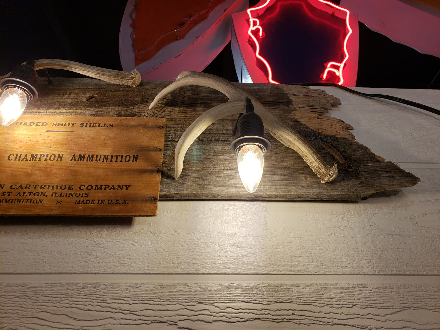 Upcycled light made from Deer Antler Sheds