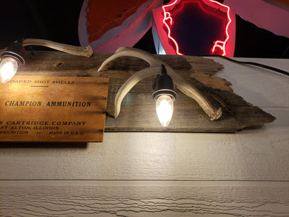 Upcycled light made from Deer Antler Sheds