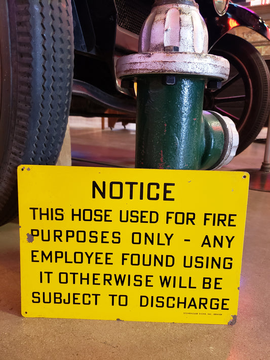 FIRE HOSE sign