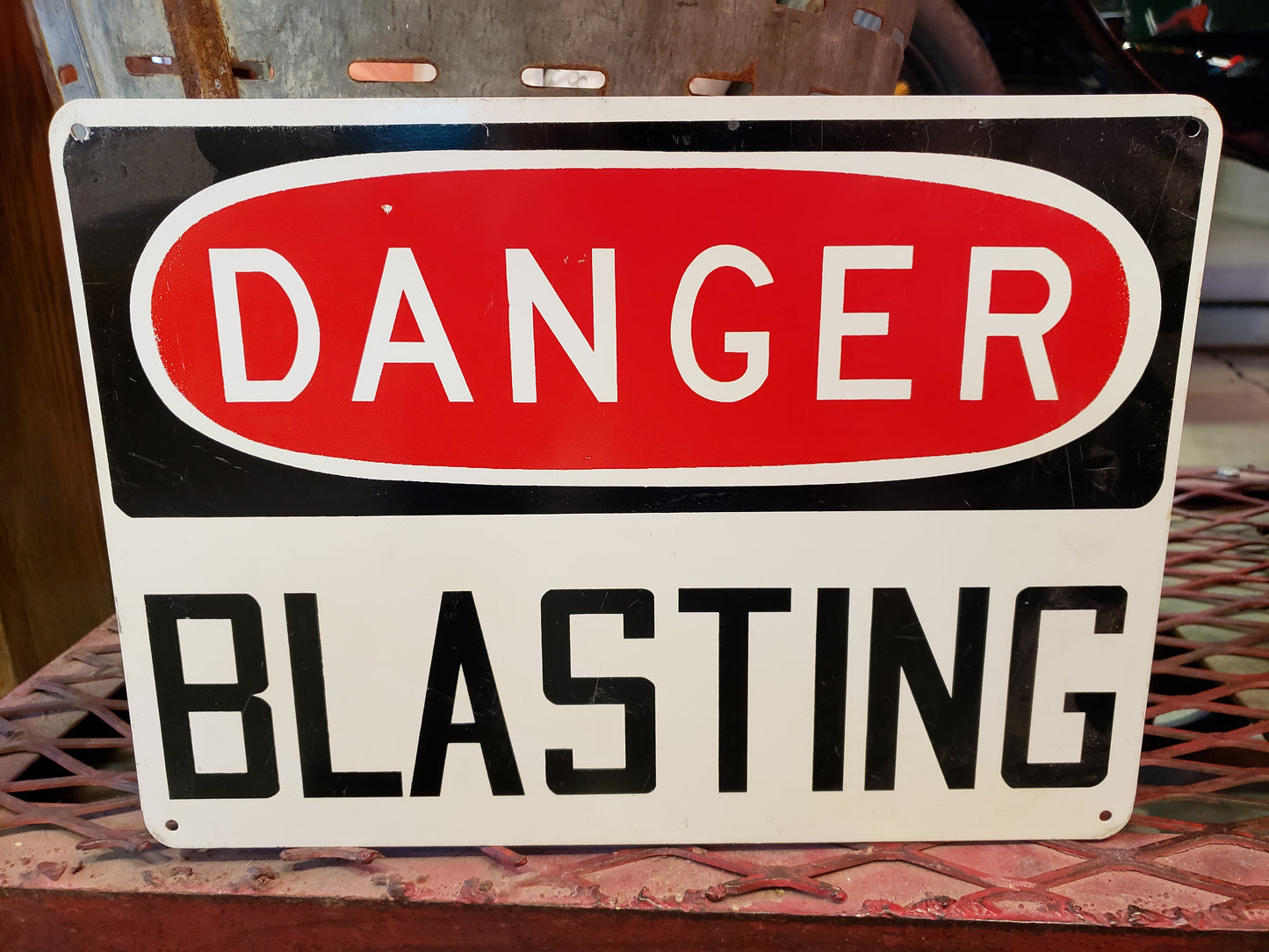 DANGER BLASTING sign