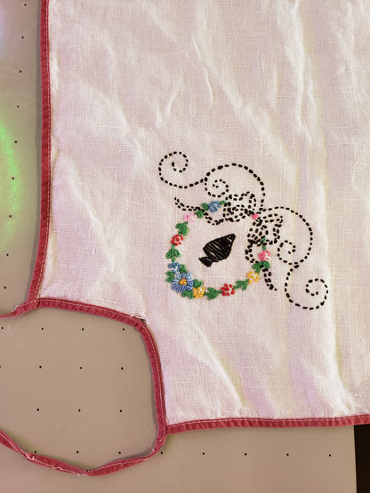 Embroidered card table cover