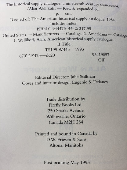 The Historical Supply Catalogue, by Alan Wellikoff