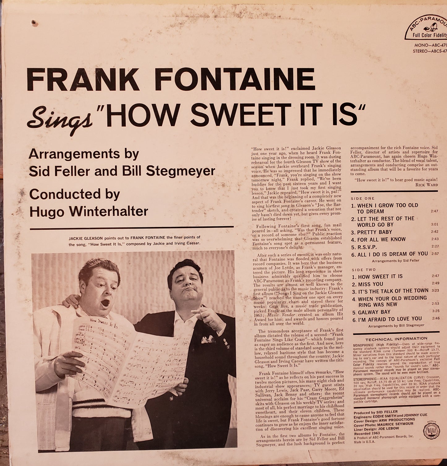 Frank Fontaine sings "How Sweet it is"