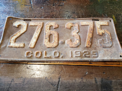 1929 Colorado License Plate 276 375