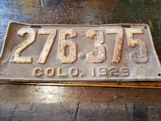 1929 Colorado License Plate 276 375