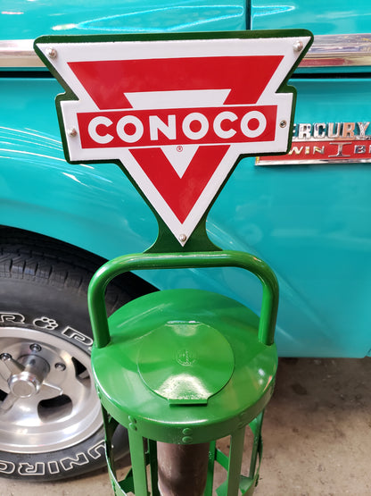 1940's Conoco Oil Can Display Rack