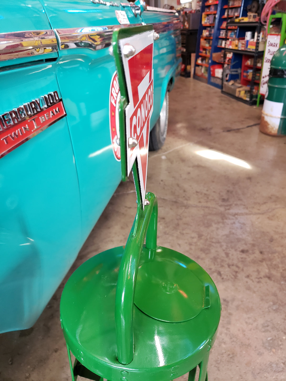 1940's Conoco Oil Can Display Rack