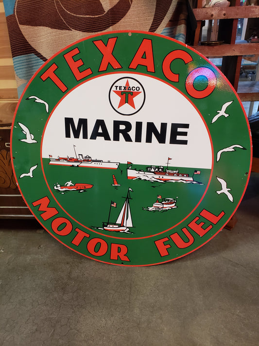 Texaco Marine Motor Fuel vinyl over steel reproduction sign