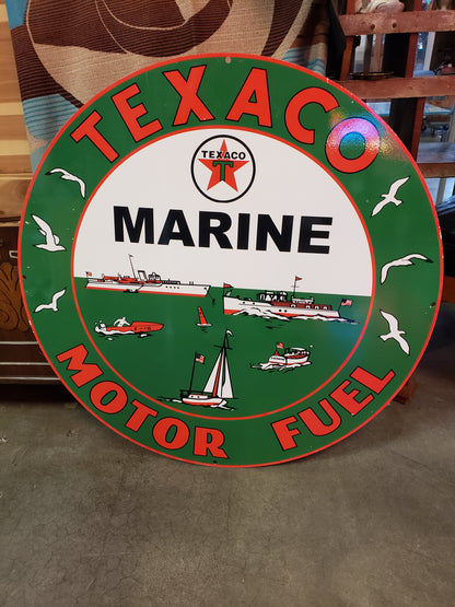 Texaco Marine Motor Fuel vinyl over steel reproduction sign