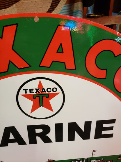 Texaco Marine Motor Fuel vinyl over steel reproduction sign