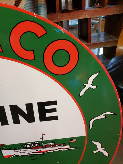 Texaco Marine Motor Fuel vinyl over steel reproduction sign