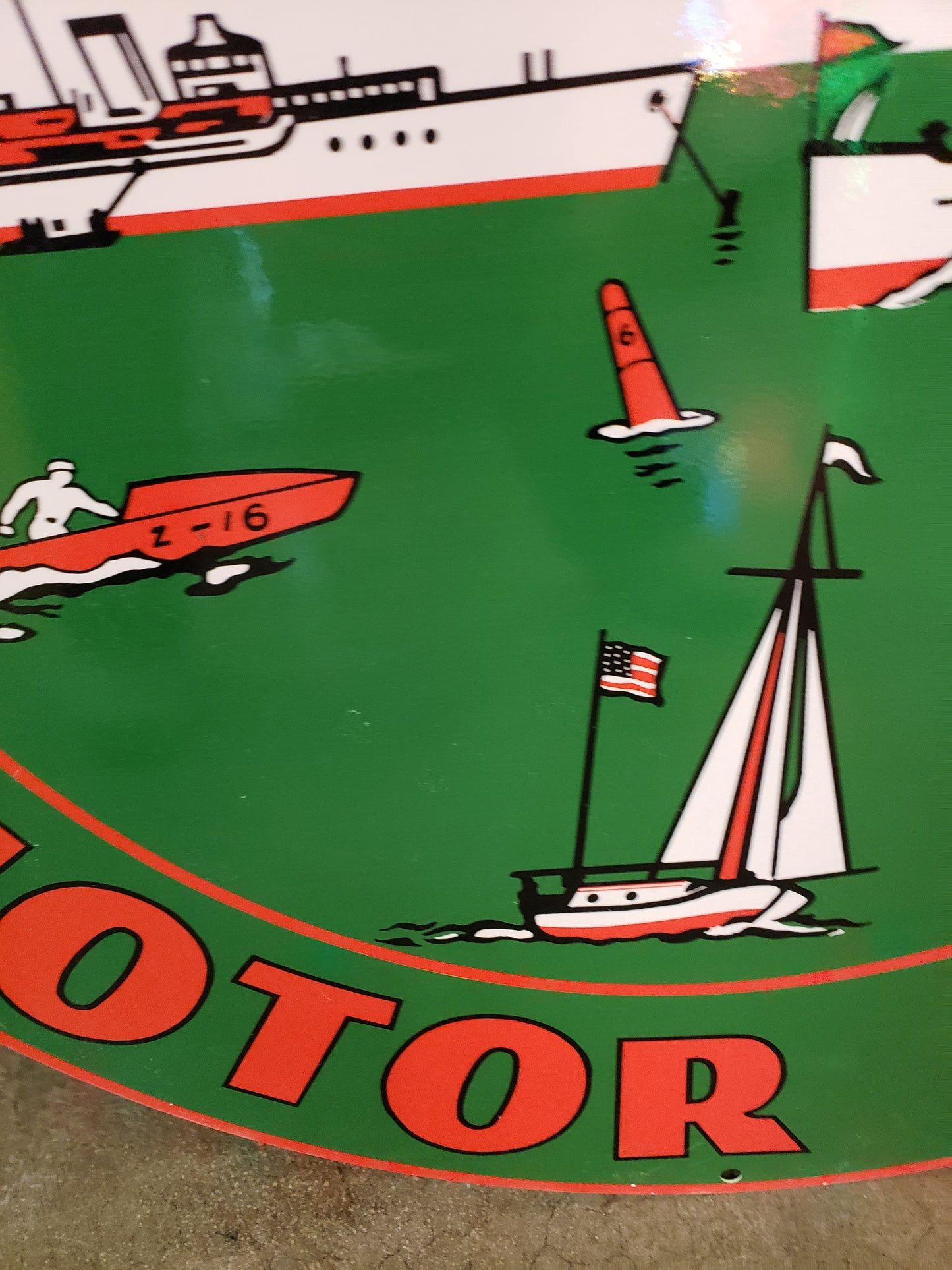 Texaco Marine Motor Fuel vinyl over steel reproduction sign