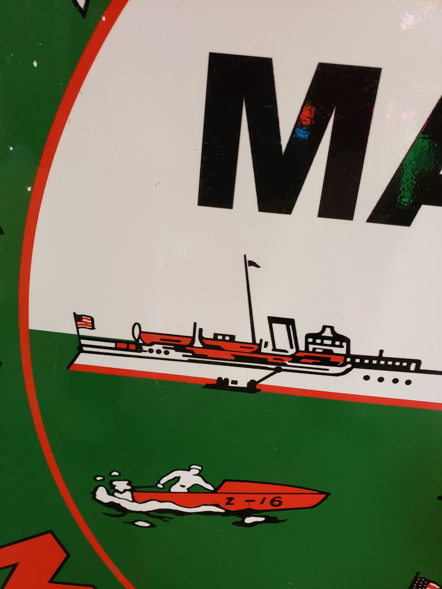 Texaco Marine Motor Fuel vinyl over steel reproduction sign