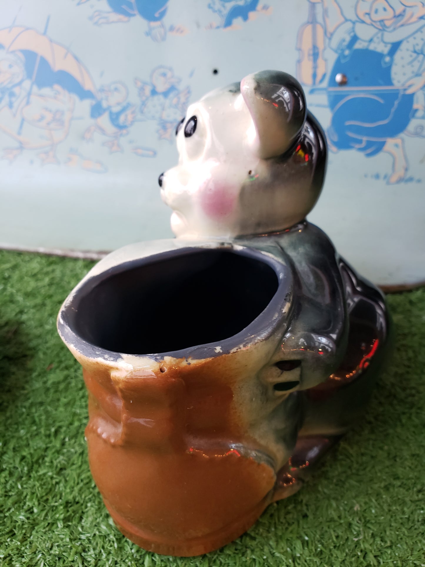 Dog on Boot vintage planter