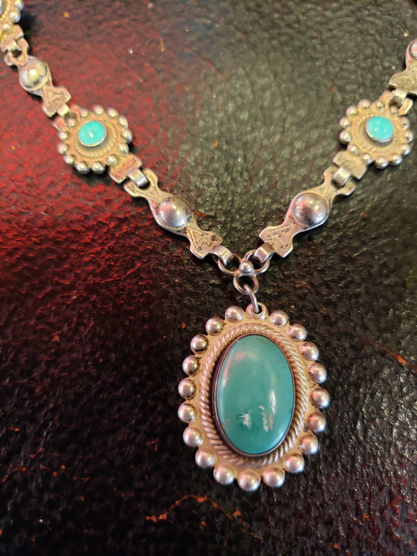 Turquoise and Sterling ankle bracelet