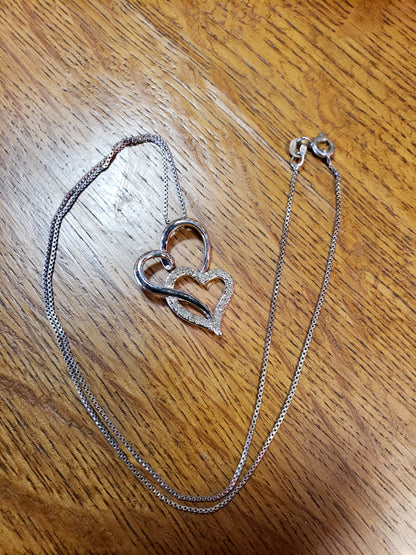 Sterling Double Heart necklace