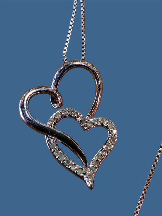 Sterling Double Heart necklace