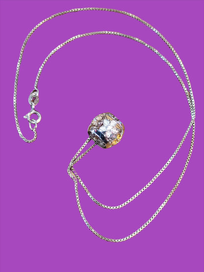 .925 Italy Flower Charm with necklace