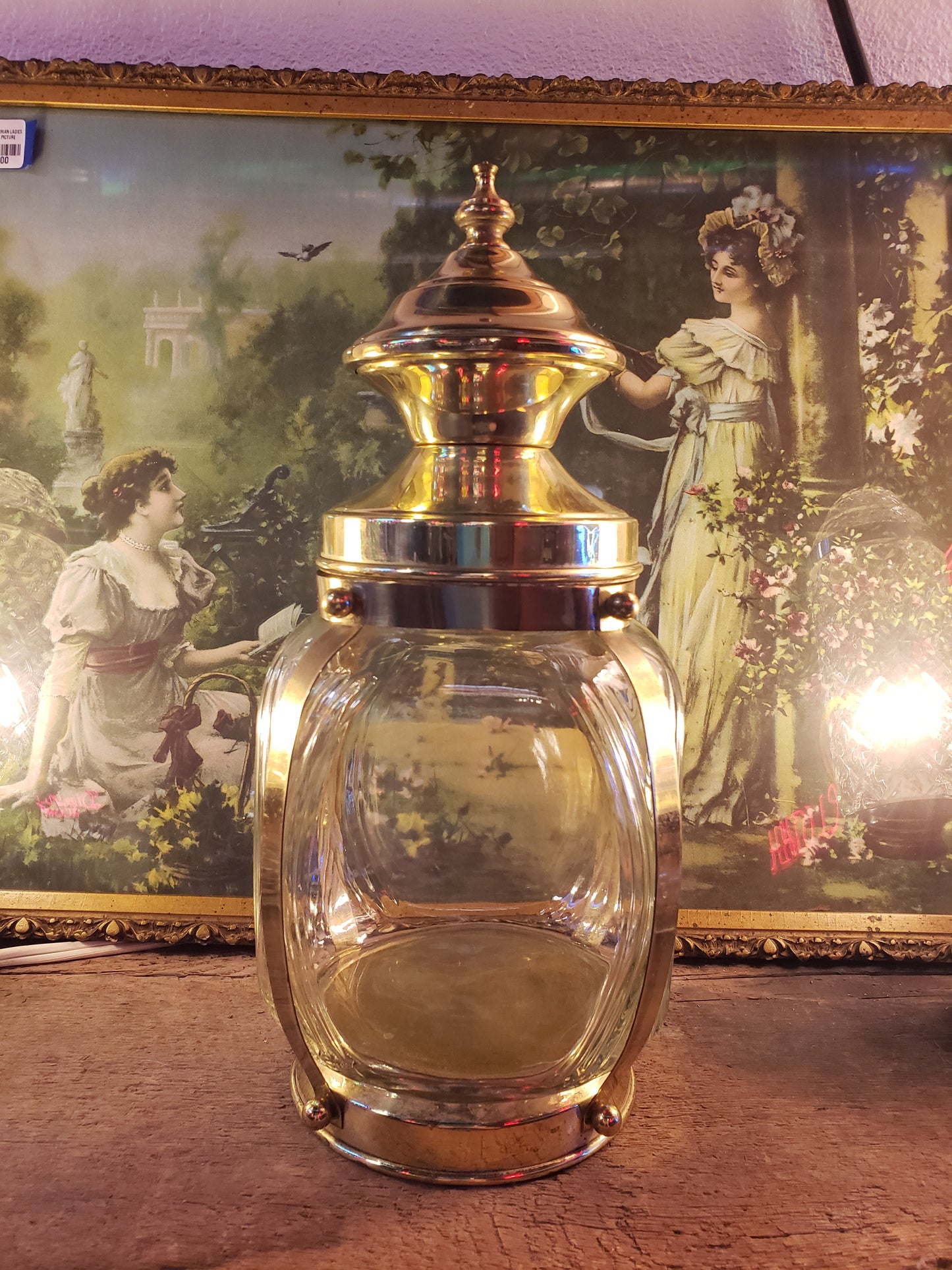 ATLAS Glass and Brass Lantern Jar