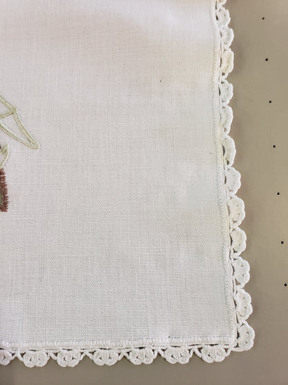 Embroidered Lily Table Runner