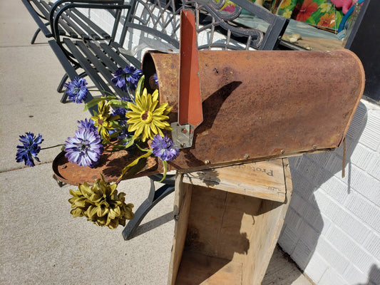 Rusty Vintage Mailbox for Garden Decor