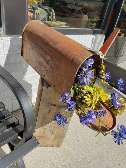 Rusty Vintage Mailbox for Garden Decor