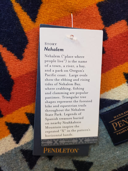 Pendleton Jacquard Saddle Blanket in Nehalem Navy