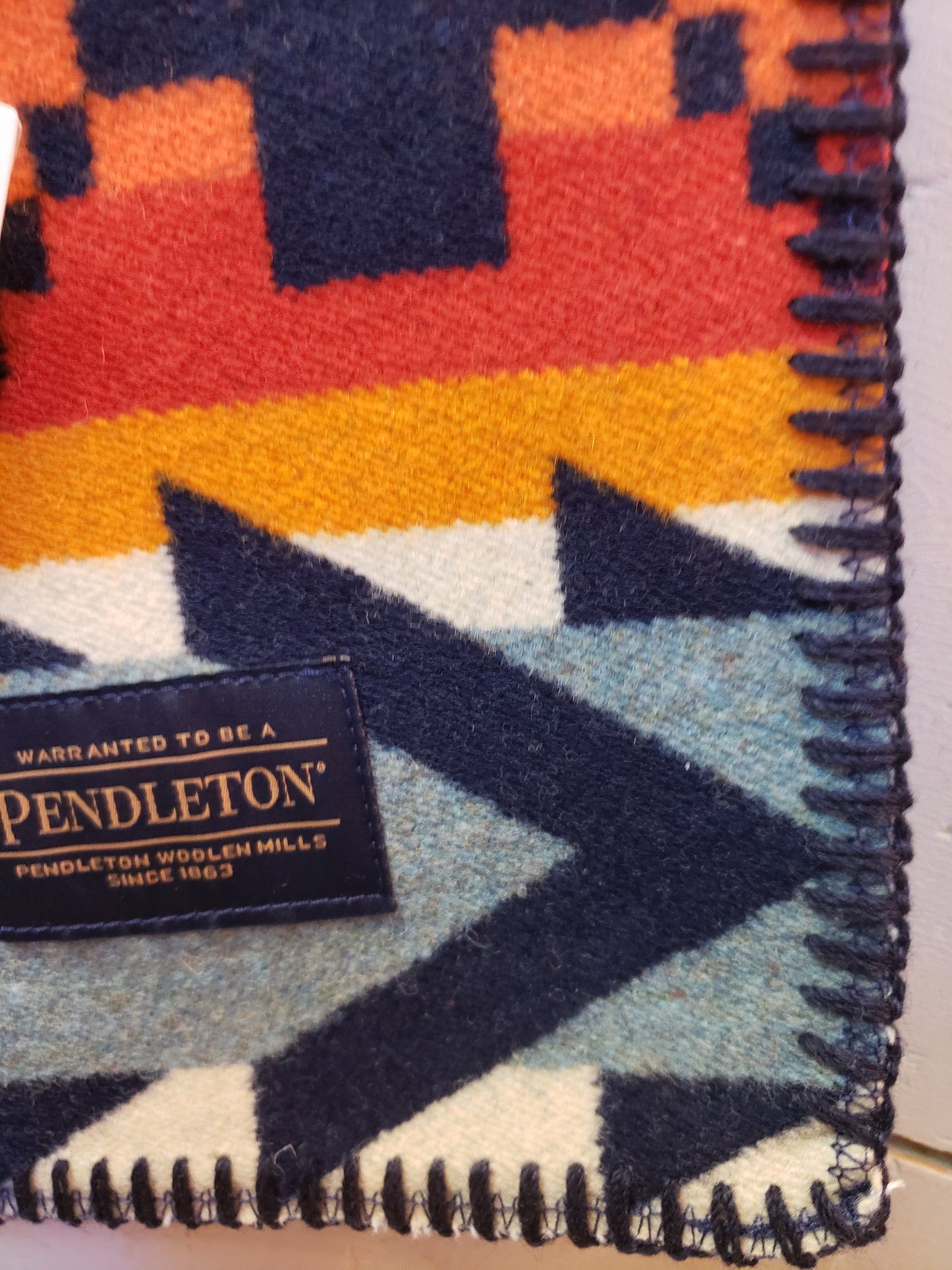 Pendleton Jacquard Saddle Blanket in Nehalem Navy