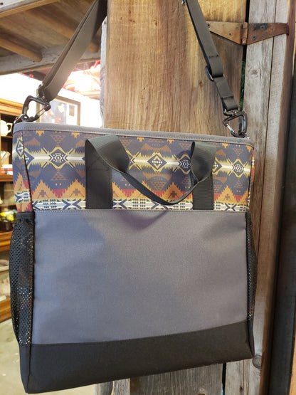 Pendleton Carryall Tote in the Nehalem Gray pattern