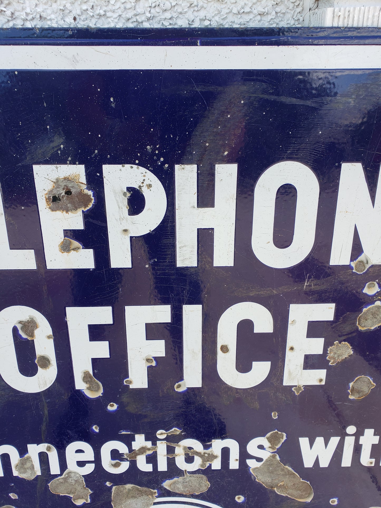 Double Sided porcelain Bell System Telephone Office Sign