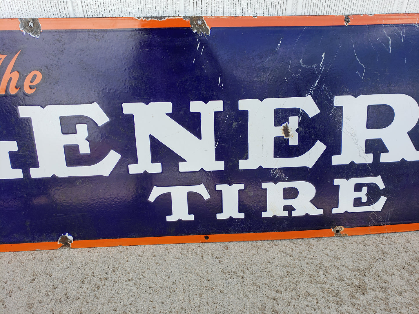 General Tire vintage porcelain sign