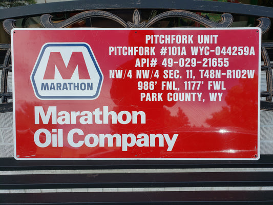 Marathon Oil Company oilfield sign