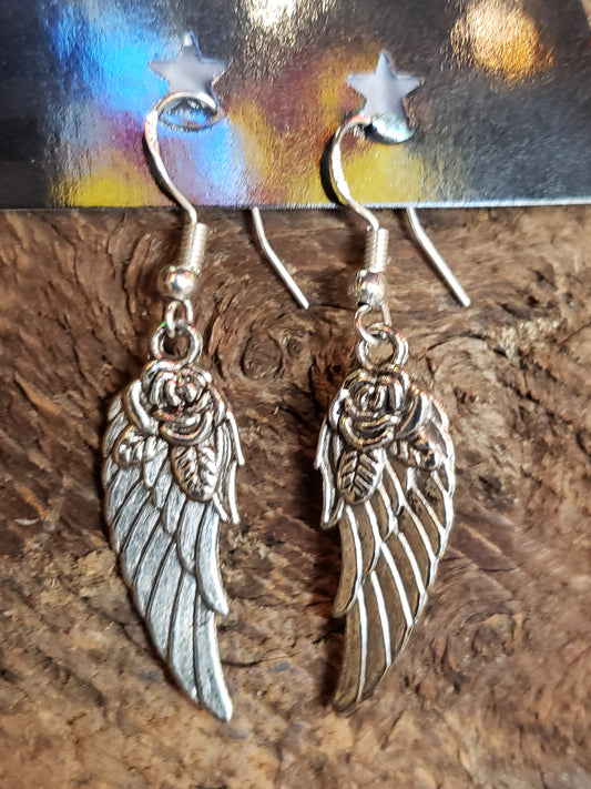 Wings and Roses .925 Earrings