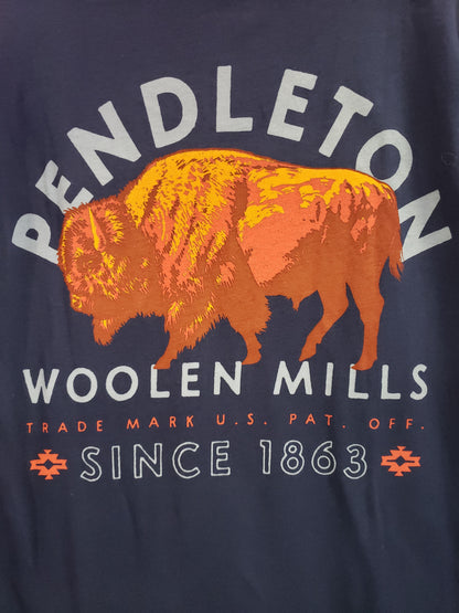 Pendleton Bison Graphic Tee in Navy/ Multi