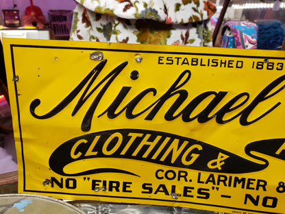 Michael Egans Clothing & Furnishings vintage sign (Denver, CO.)