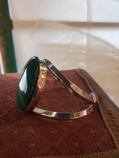 Sterling Malachite Cuff Bracelet