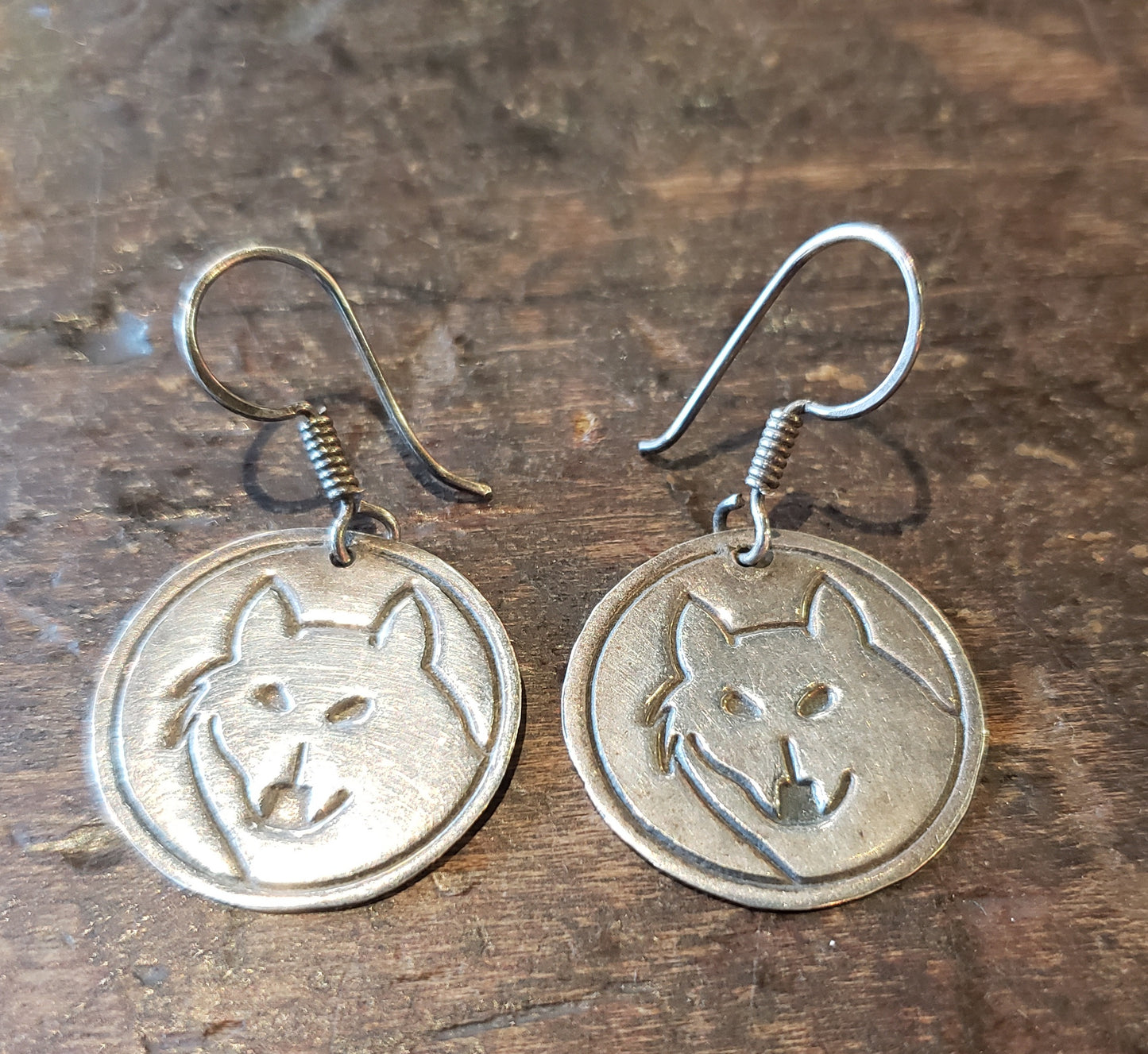 Sterling Wolf Earrings